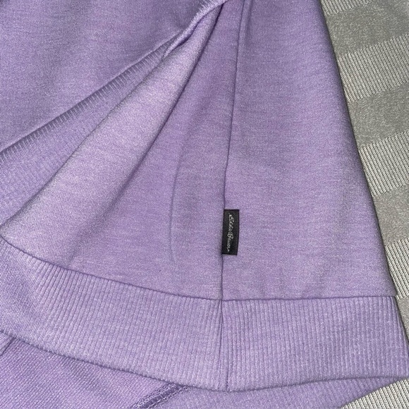 Eddie Bauer Kids Hooded Lavender Pullover L (14/16) Tulip Hem Thumb Holes - Picture 9 of 12